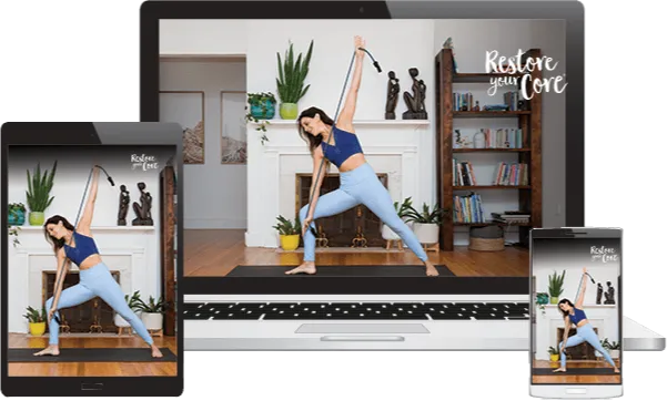 RYC® FIT classes shown on a laptop, tablet and phone