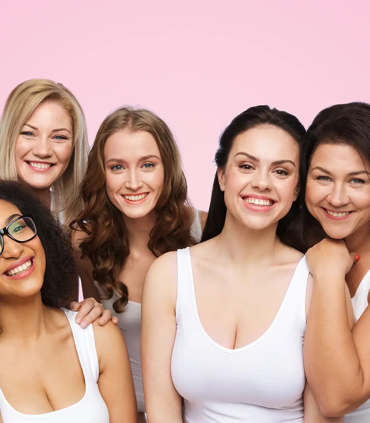 A group of women smiling together